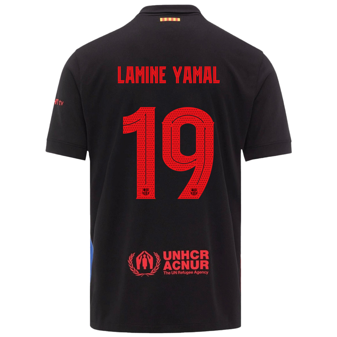 LAMINE YAMAL #19 Barcelona Away Shirt 2024/25 - UCL Font